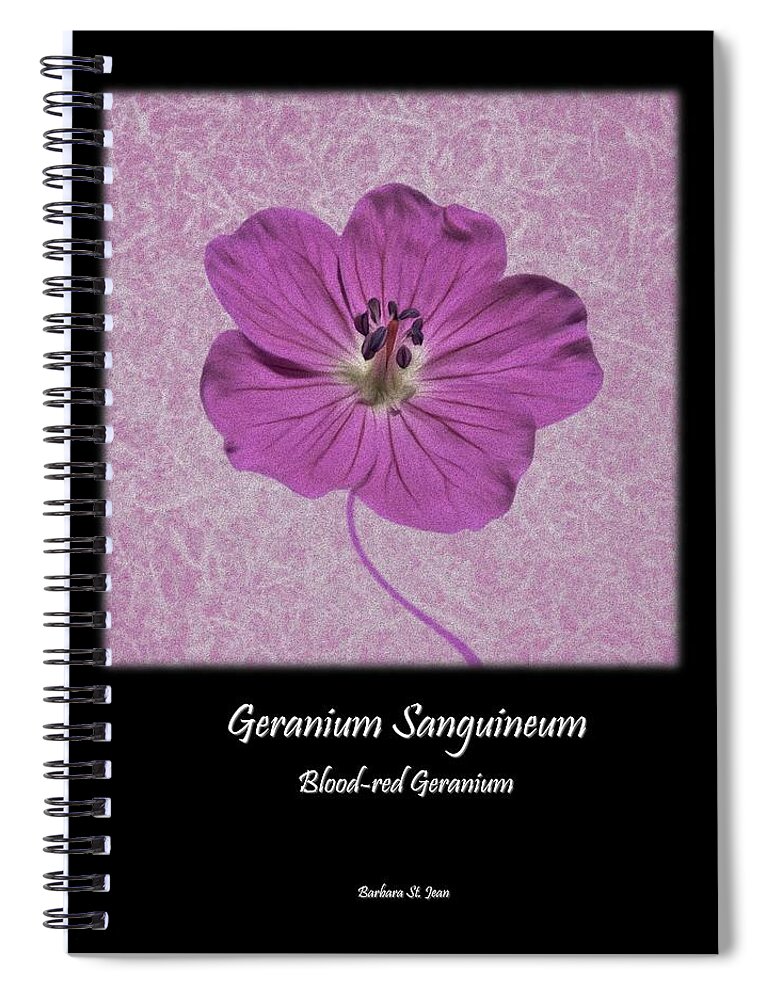 Geranium Spiral Notebook featuring the digital art Geranium Purple Poster 2 by Barbara St Jean