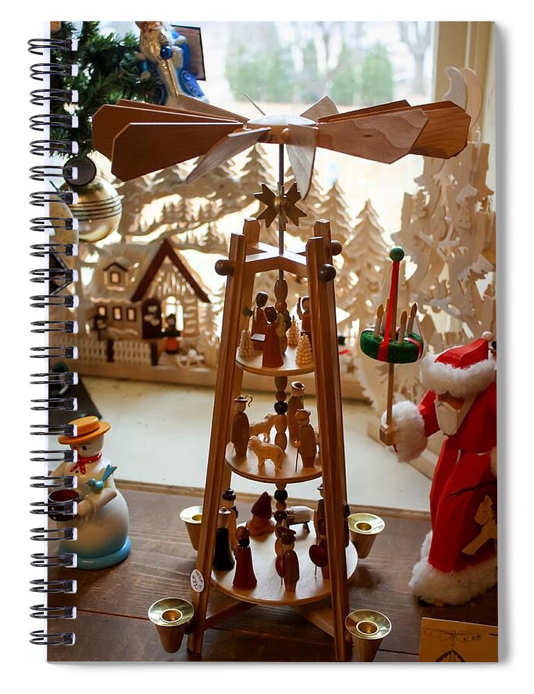 German Christmas Pyramid Spiral Notebook featuring the photograph German Christmas Pyramid by Cynthia Woods