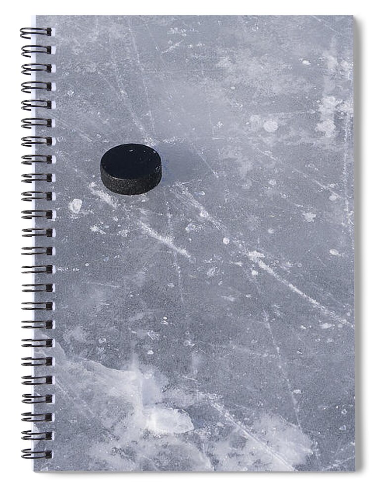 Puck Spiral Notebook featuring the photograph Get the puck outta here by Steven Ralser