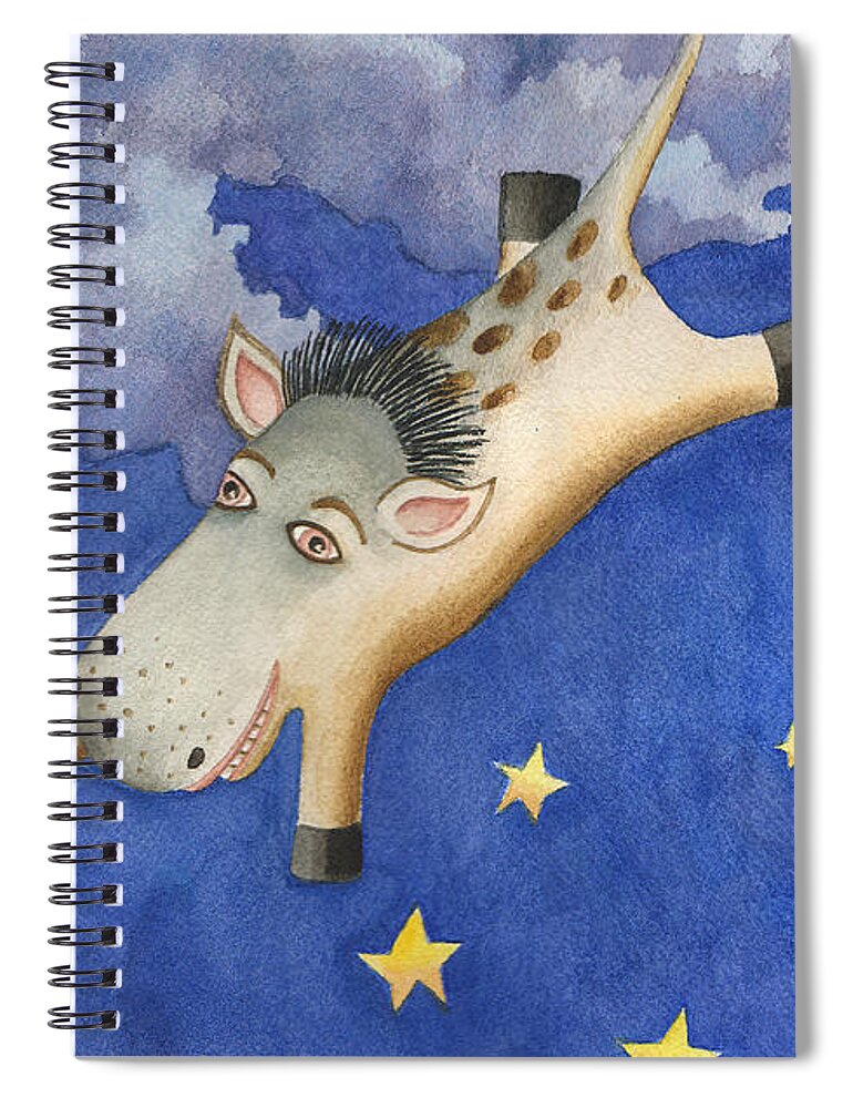 Spike The Dhog Painting Spiral Notebook featuring the painting Getting Closer by Anne Gifford