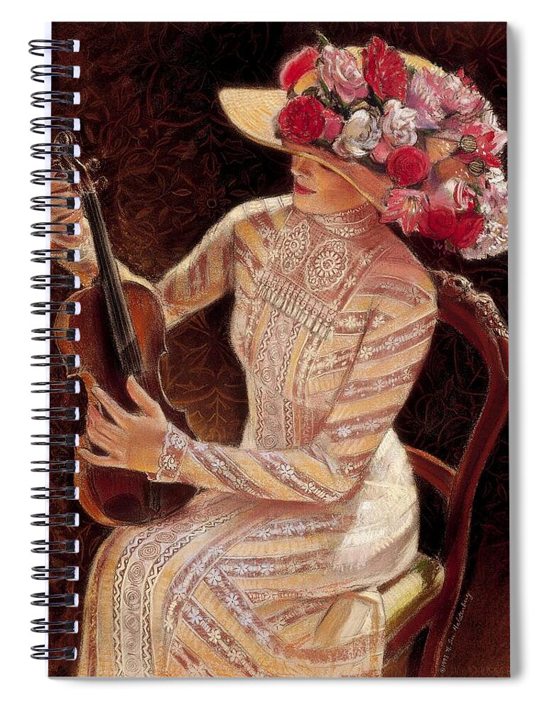 Vintage Spiral Notebook featuring the painting Getting in Tune by Sue Halstenberg