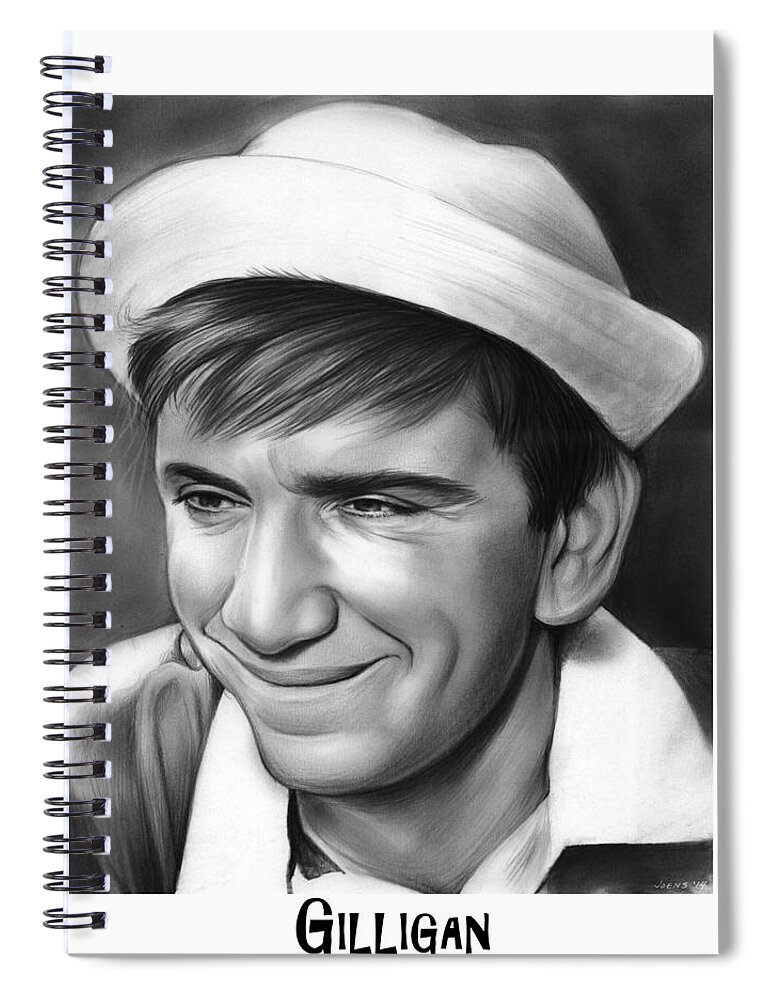 Gilligan Spiral Notebook featuring the drawing Gilligan by Greg Joens