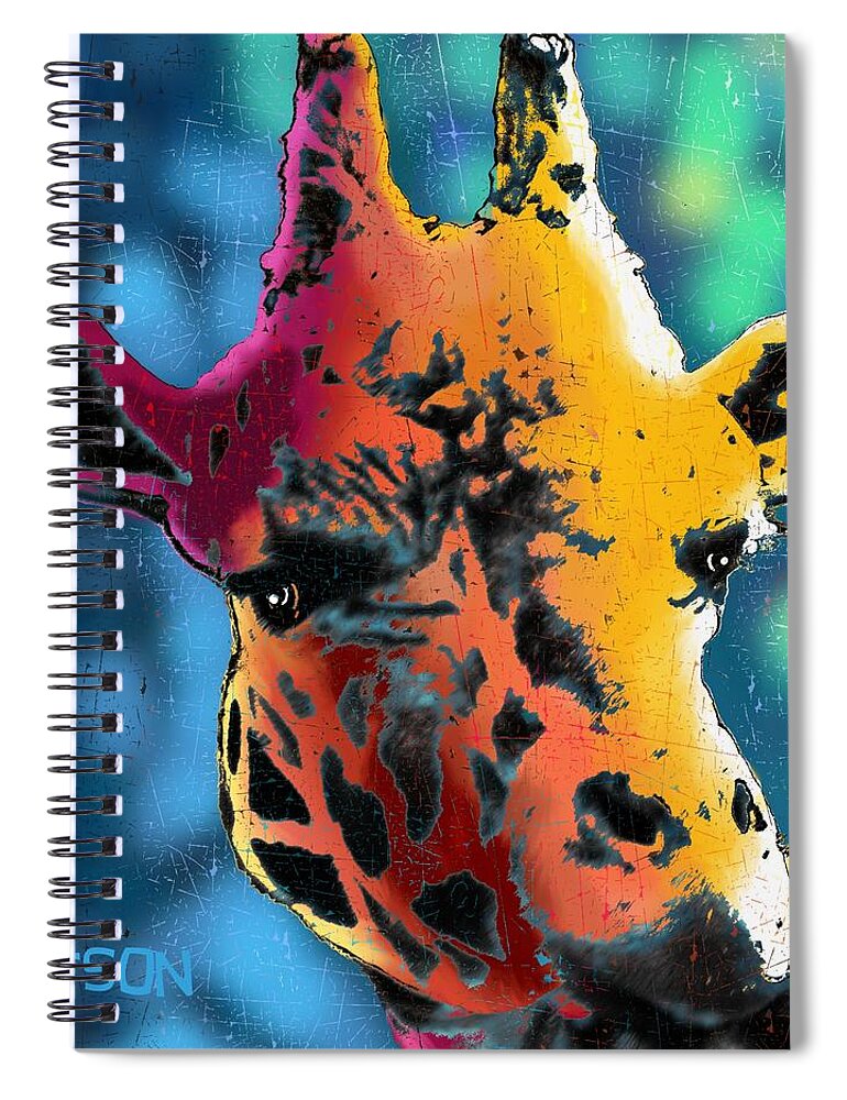 Close-up Spiral Notebook featuring the digital art Giraffe by Marlene Watson