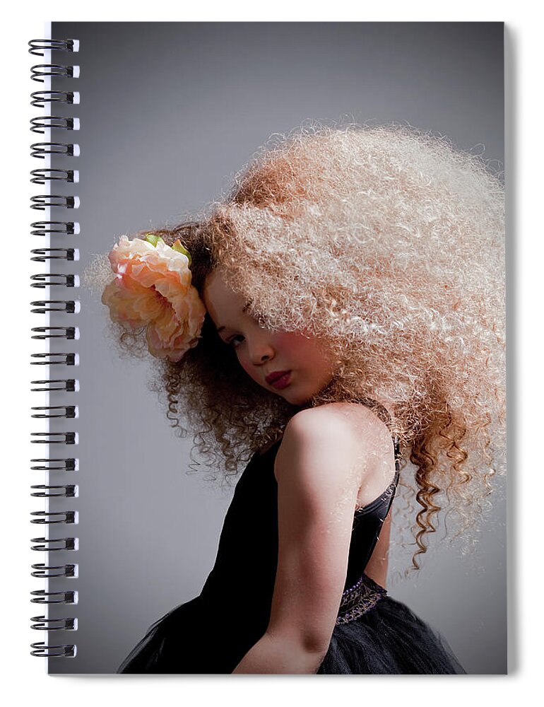 Looking Over Shoulder Spiral Notebook featuring the photograph Girl Dressed Up In Marie Antoinette by Lisa Sciascia