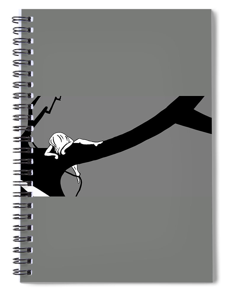 Branch Spiral Notebook featuring the digital art Girl on the Tree of Time by Craig Tilley