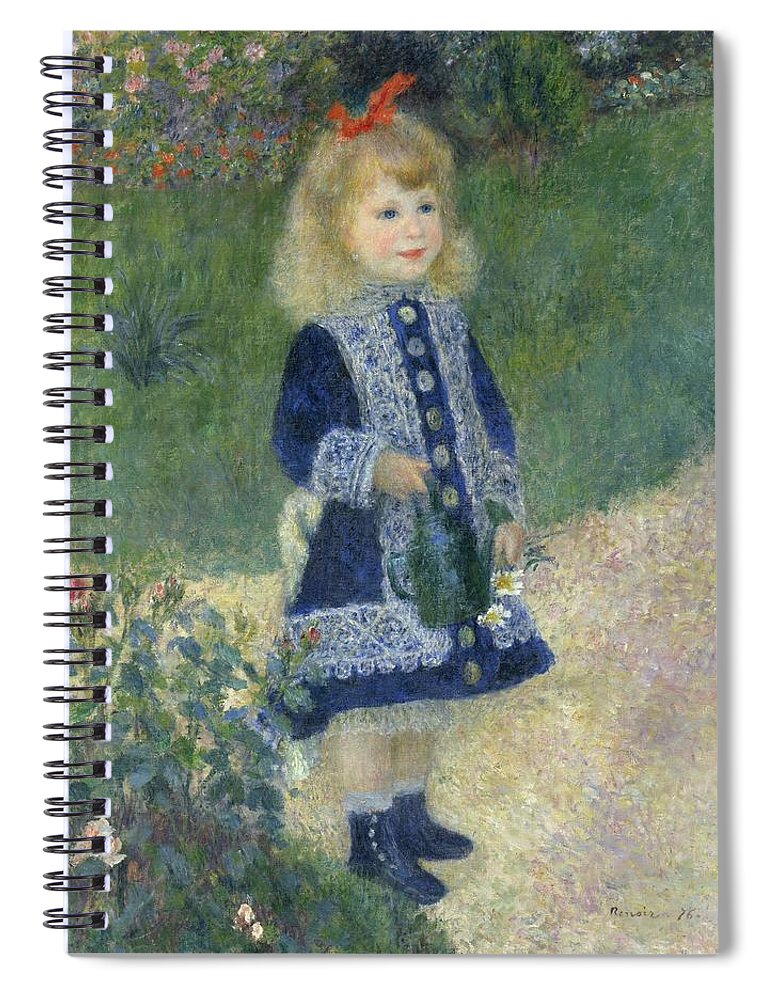 Auguste Renoir Spiral Notebook featuring the painting Girl With A Watering Can by Auguste Renoir