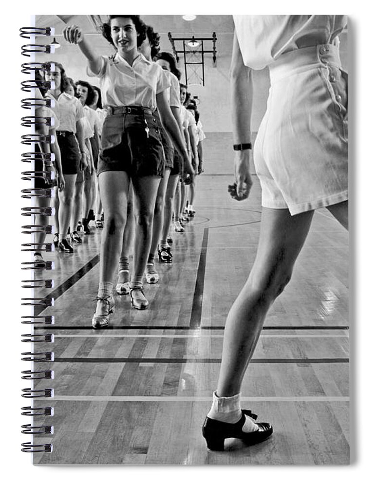 18-22 Years Spiral Notebook featuring the photograph Girls In A Tap Dancing Class by Underwood Archives