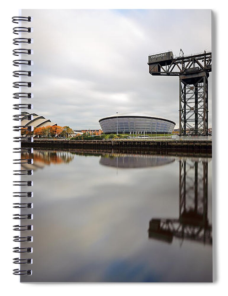 Clyde Arc Glasgow Spiral Notebook featuring the photograph Glasgow Clyde Waterfront by Grant Glendinning