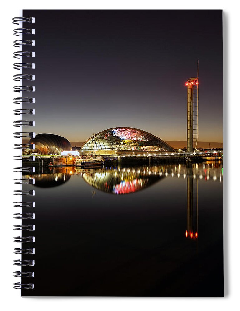 Glasgow Tower Spiral Notebook featuring the photograph Glasgow Science Centre by Grant Glendinning