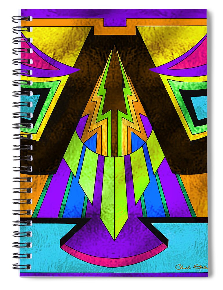 Glass Pattern 5-d Spiral Notebook featuring the digital art Glass Pattern 5 D by Chuck Staley