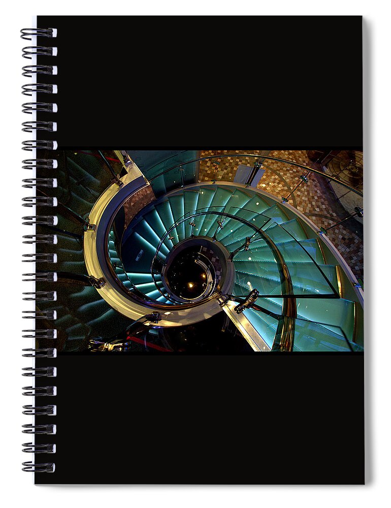 Glass Spiral Notebook featuring the photograph Glass Stairwell by Farol Tomson