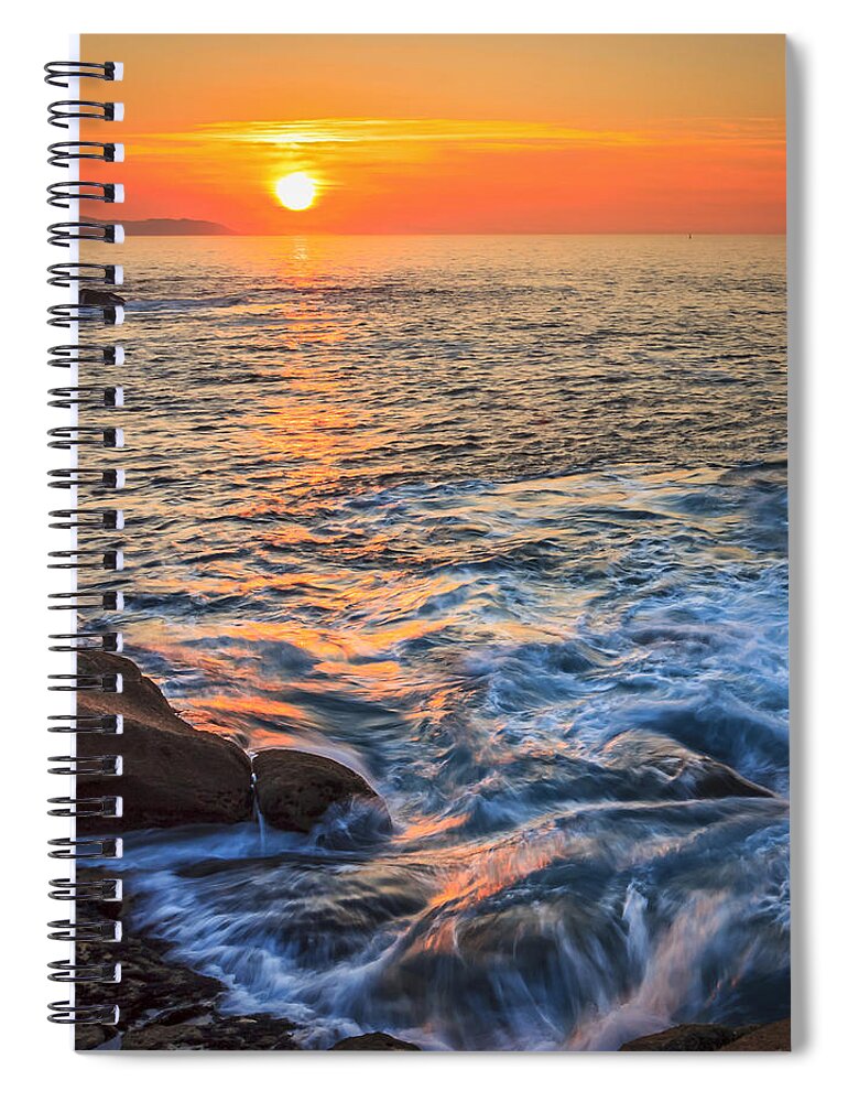 Sunset Spiral Notebook featuring the photograph Gleaming Fire at Coitelada Galicia Spain by Pablo Avanzini