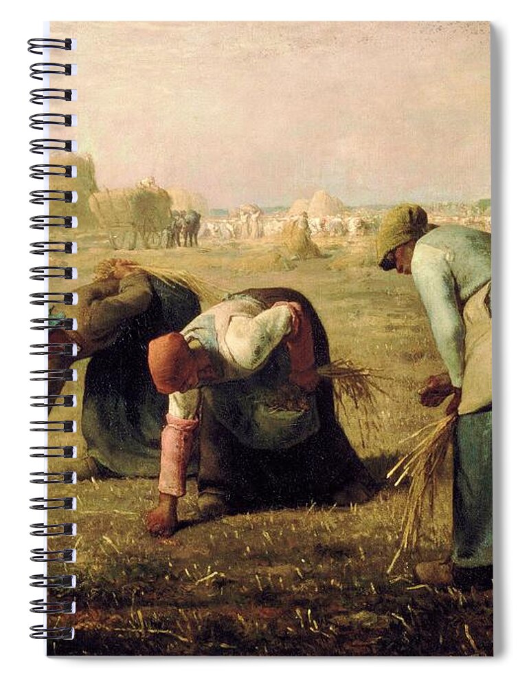 Gleaners Spiral Notebook featuring the painting Gleaners by Jean Francois Millet