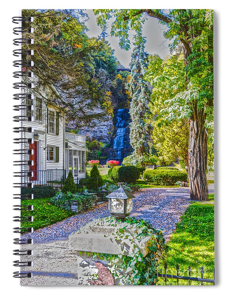Glenora Spiral Notebook featuring the photograph Glenora Falls by William Norton
