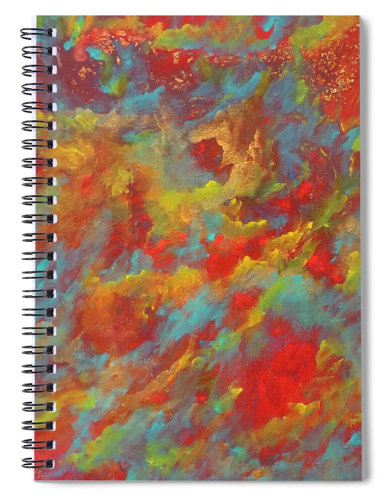 Abstract Spiral Notebook featuring the painting Glorious by Soraya Silvestri