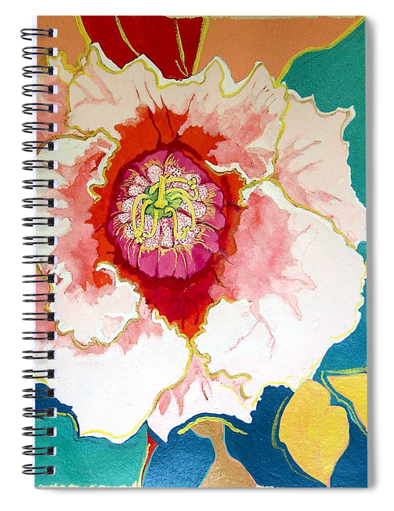 Flower Spiral Notebook featuring the painting GLoxinia by Jamie Downs