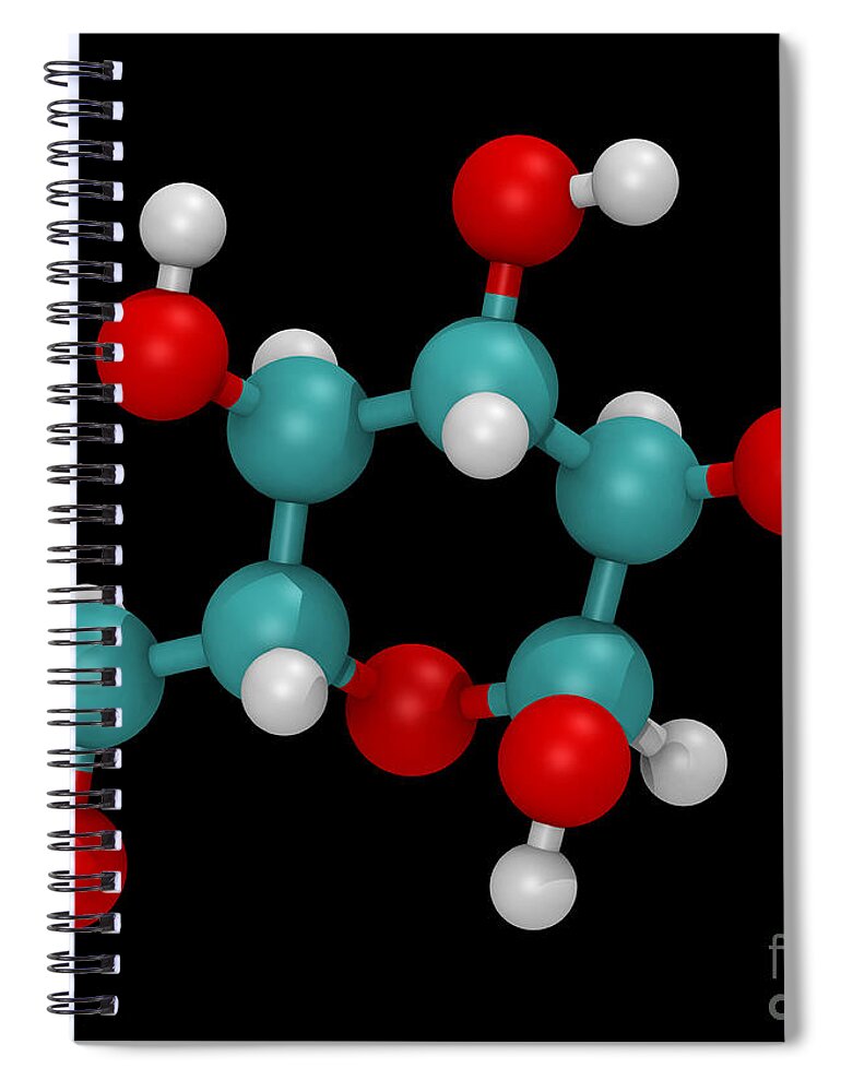 Computer Generated Image Spiral Notebook featuring the photograph Glucose Molecule by Scott Camazine