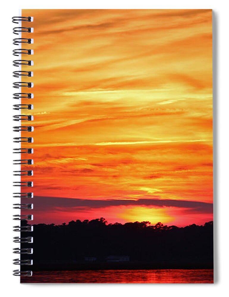 Sky Spiral Notebook featuring the photograph God Paints The Sky by Cynthia Guinn