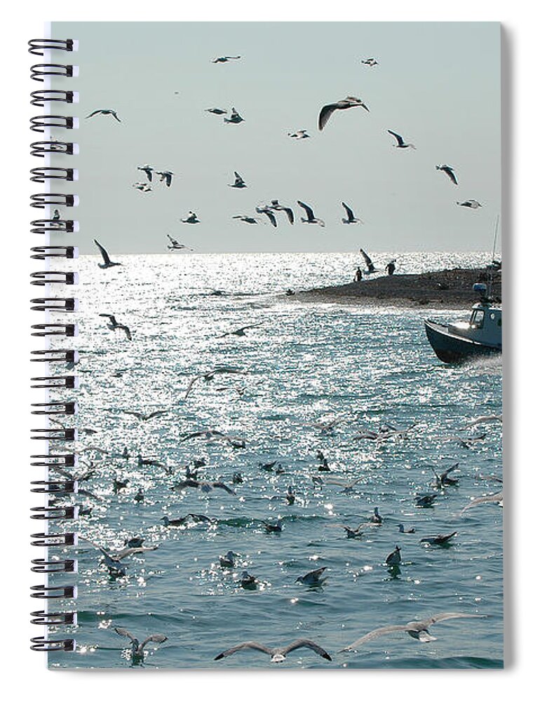 Homer Spit Spiral Notebook featuring the photograph Going Fishing by Joan Wallner