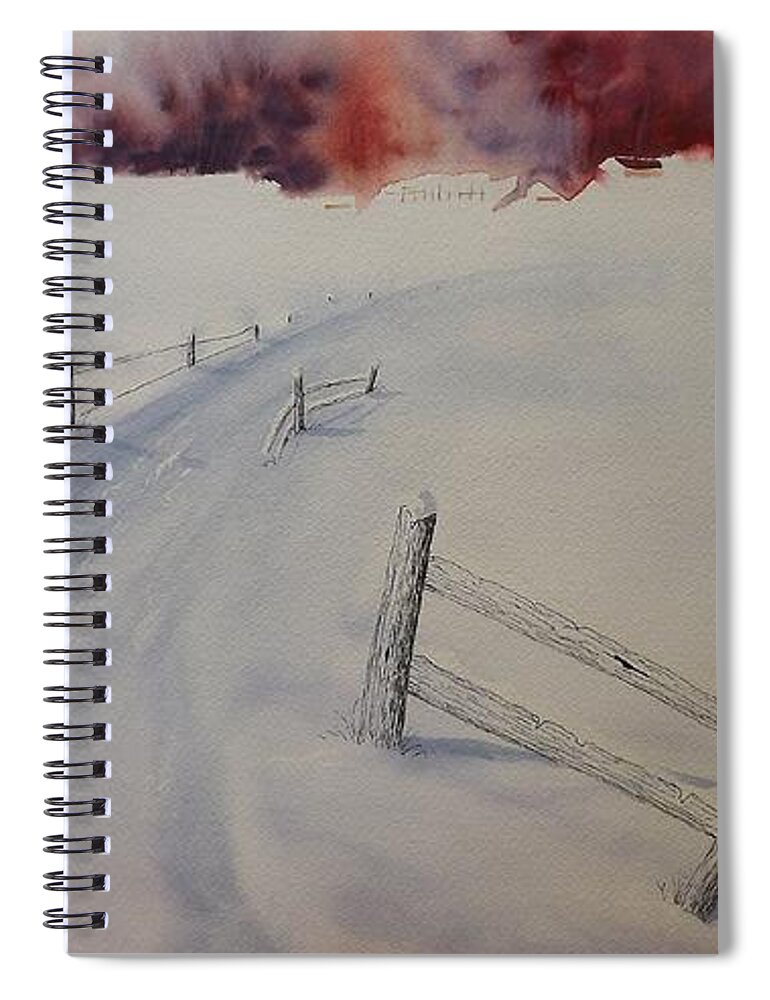 Snow Spiral Notebook featuring the painting Going Home by Richard Faulkner