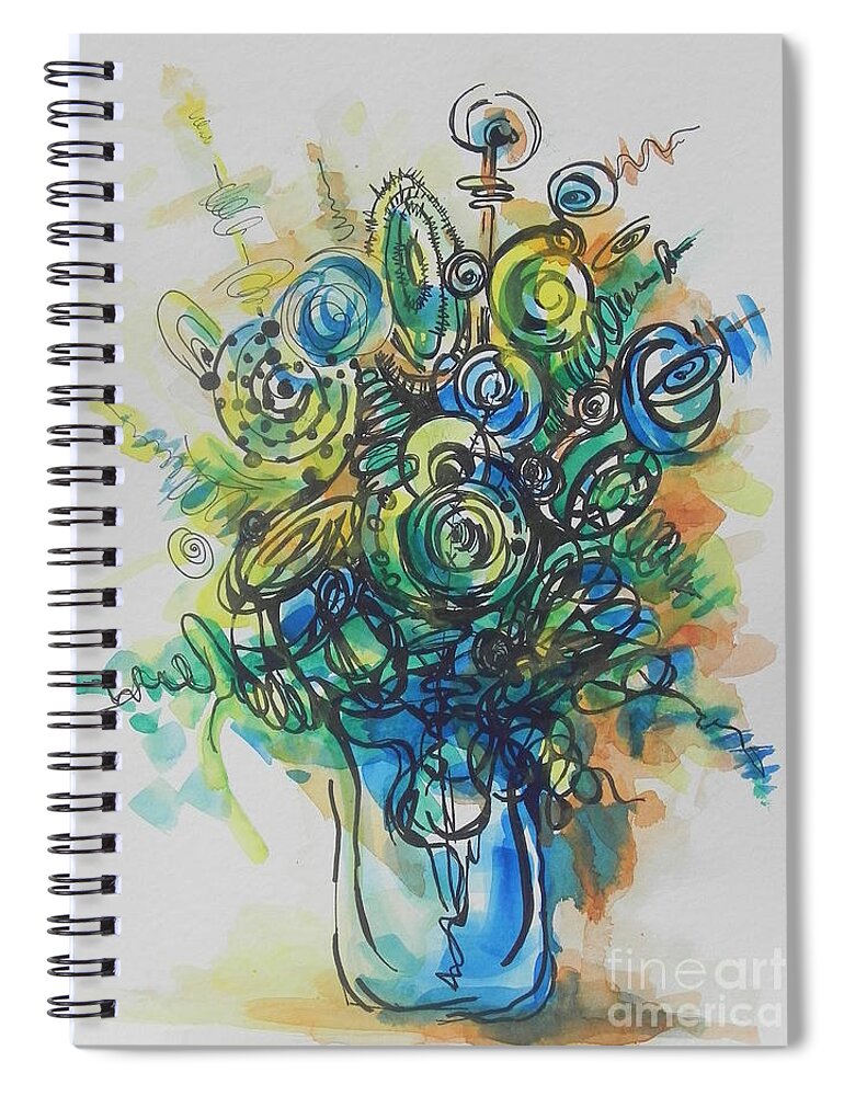 Watercolor Spiral Notebook featuring the painting Going in Circles by Chrisann Ellis