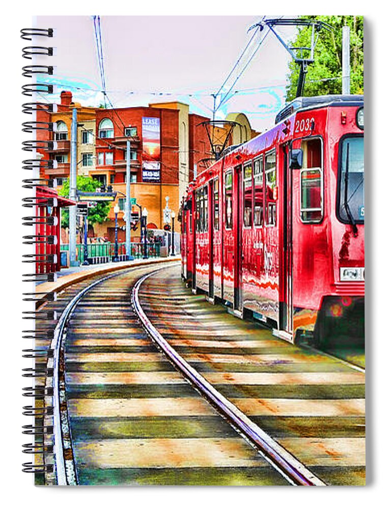 Train Spiral Notebook featuring the photograph Going To Gillespie Field By Diana Sainz by Diana Raquel Sainz
