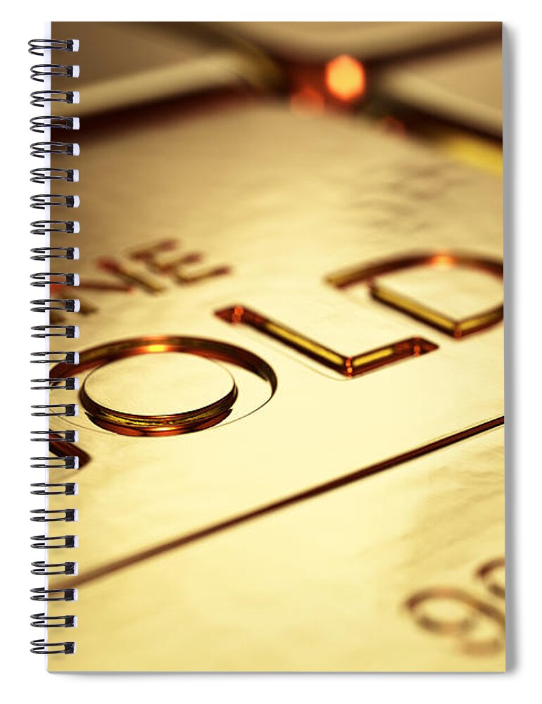 Gold Spiral Notebook featuring the photograph Gold Bars Close-up by Johan Swanepoel