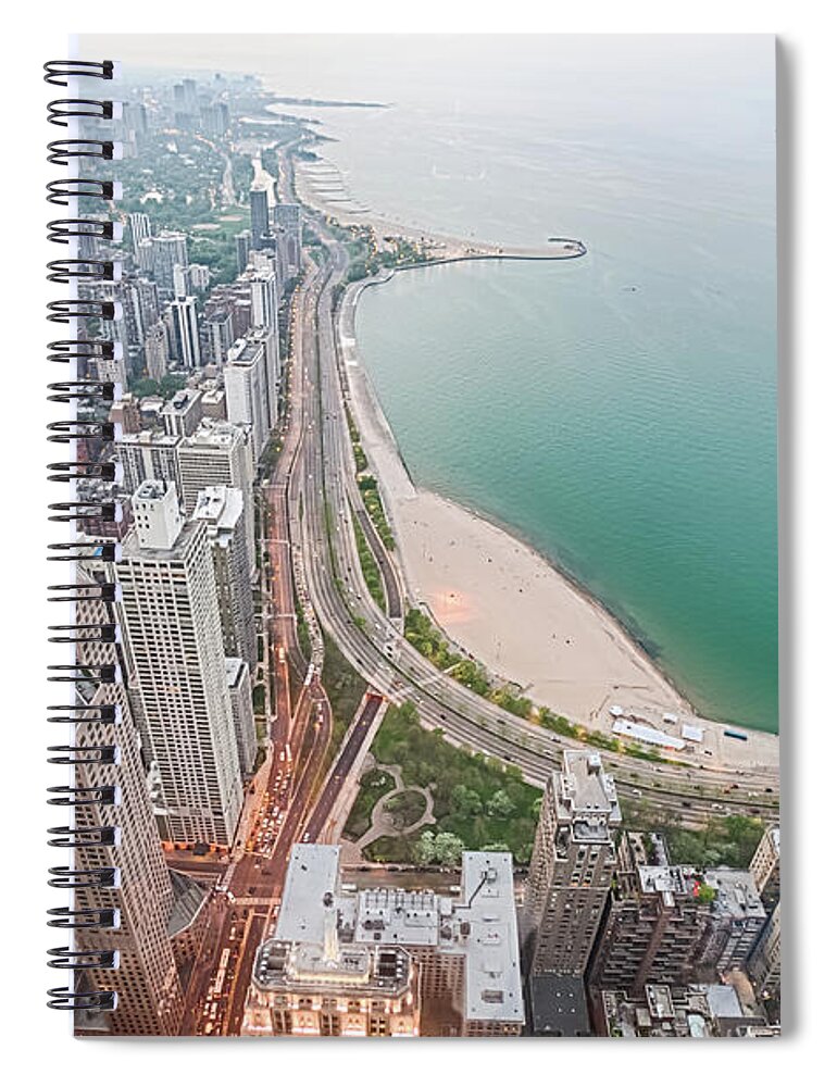 Tranquility Spiral Notebook featuring the photograph Gold Coast Of Chicago by By Ken Ilio