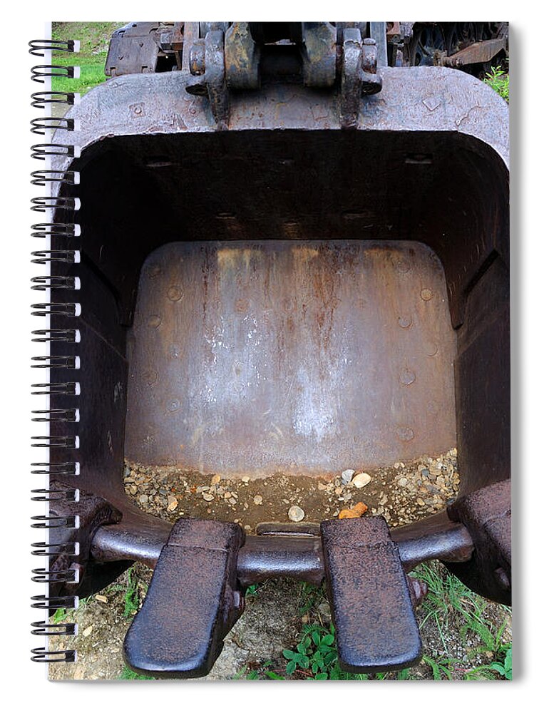 Steam Spiral Notebook featuring the photograph Gold Mining Steam Shovel Bucket Close-up by Gary Whitton