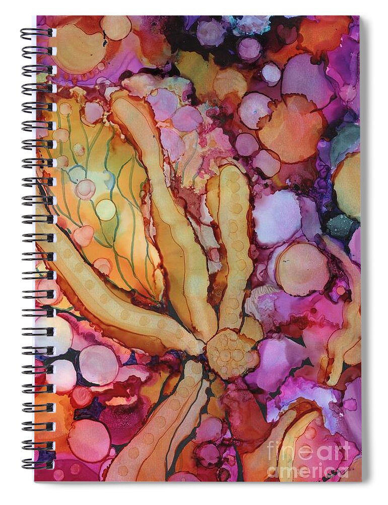 Rainbow Colors Spiral Notebook featuring the painting Gold Star by Joan Clear