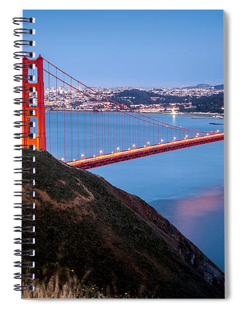 America Spiral Notebook featuring the photograph Golden Gate Bridge by Mihai Andritoiu