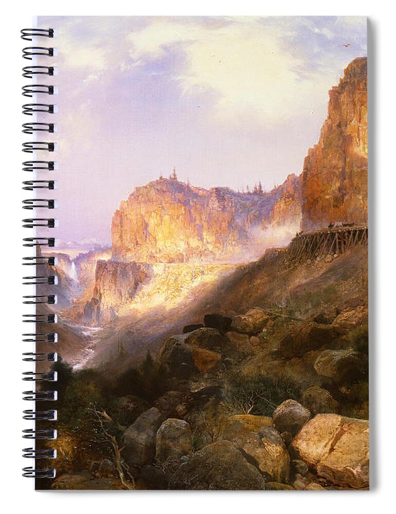 Thomas Moran Spiral Notebook featuring the painting Golden Gate Yellowstone National Park by Thomas Moran