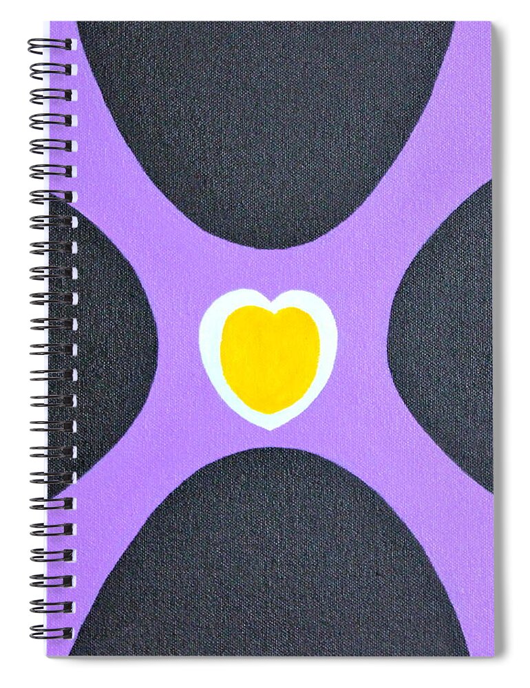 All Products Spiral Notebook featuring the painting Golden Heart by Lorna Maza