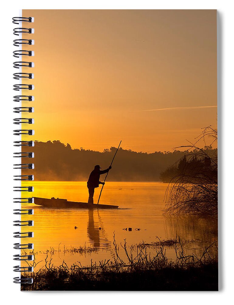 Sunrise Spiral Notebook featuring the photograph Golden morning by Jorge Maia
