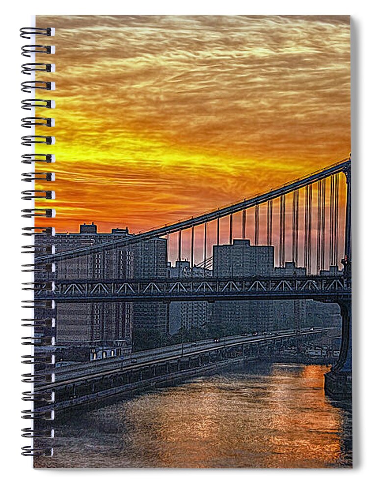 Bridge Spiral Notebook featuring the photograph Good Morning New York by Hanny Heim