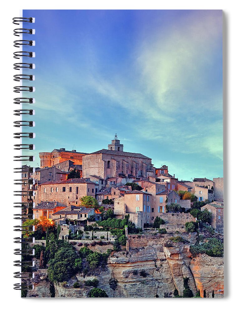 Built Structure Spiral Notebook featuring the photograph Gordes In Provence by Mammuth