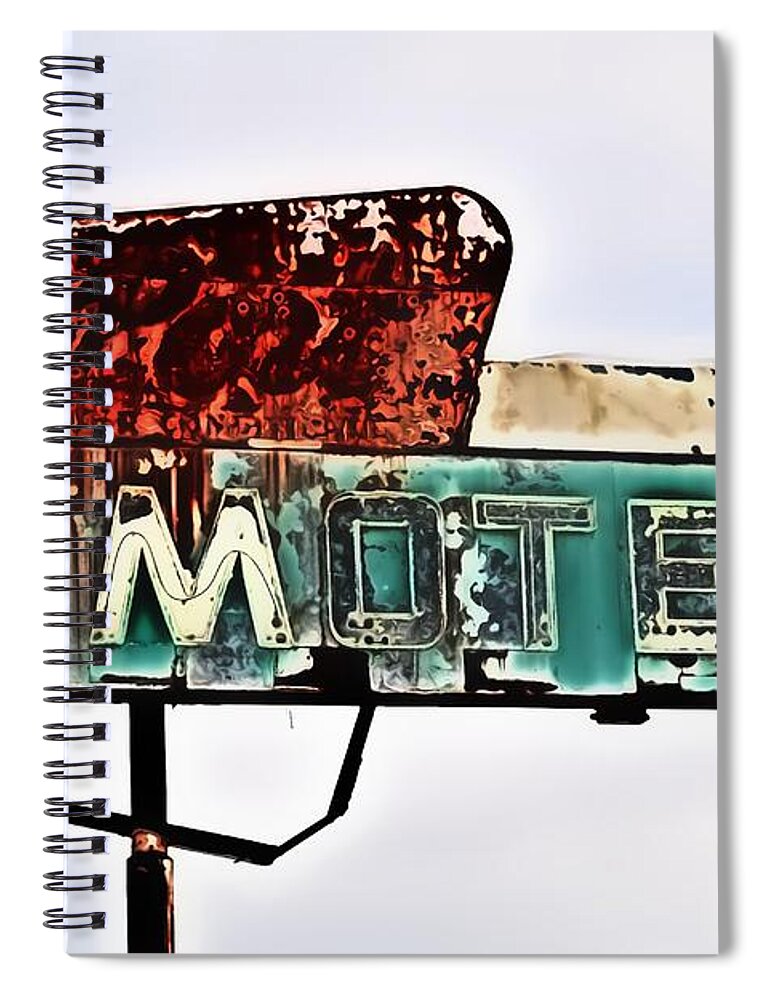Motel Spiral Notebook featuring the photograph Got a room by Michael Porchik