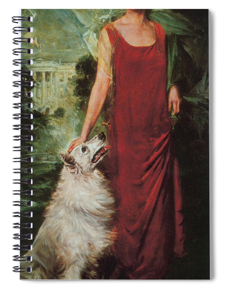 Government Spiral Notebook featuring the painting Grace Coolidge, First Lady by Science Source