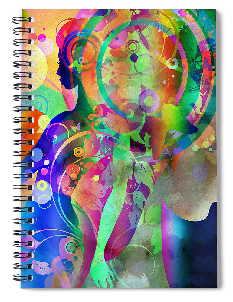 Strength Spiral Notebook featuring the mixed media Grace In The Light by Angelina Tamez