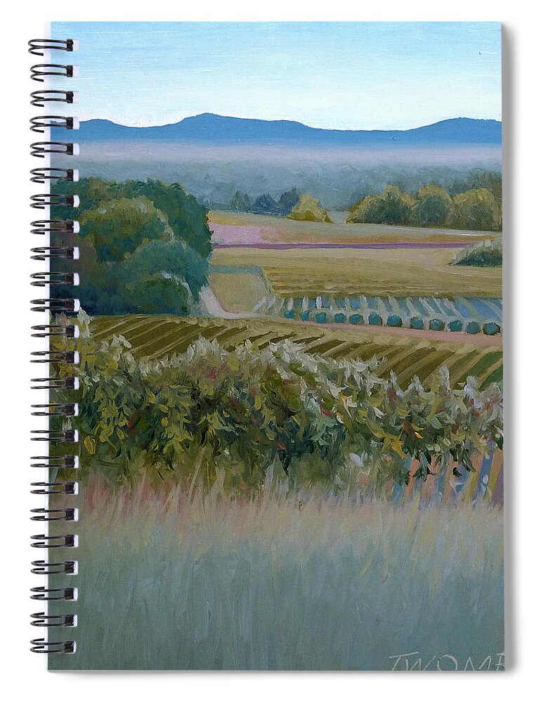 Blue Ridge Spiral Notebook featuring the painting Grace Vineyards No. 1 by Catherine Twomey