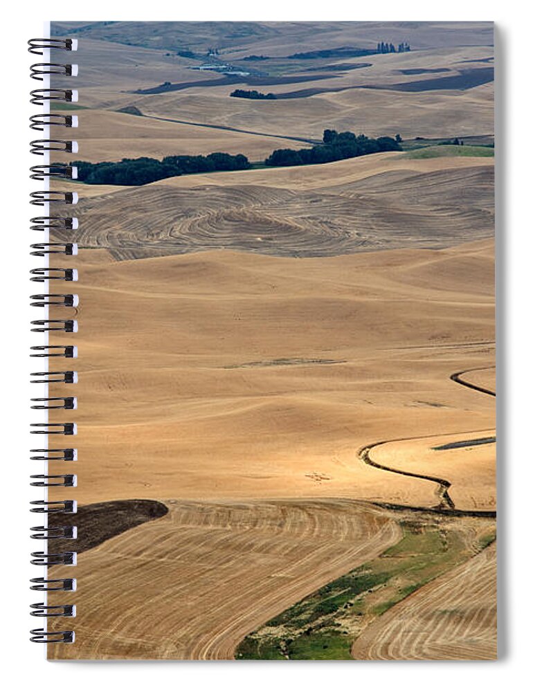 Grain Fields Spiral Notebook featuring the photograph Grain Fields Palouse by Randall Branham