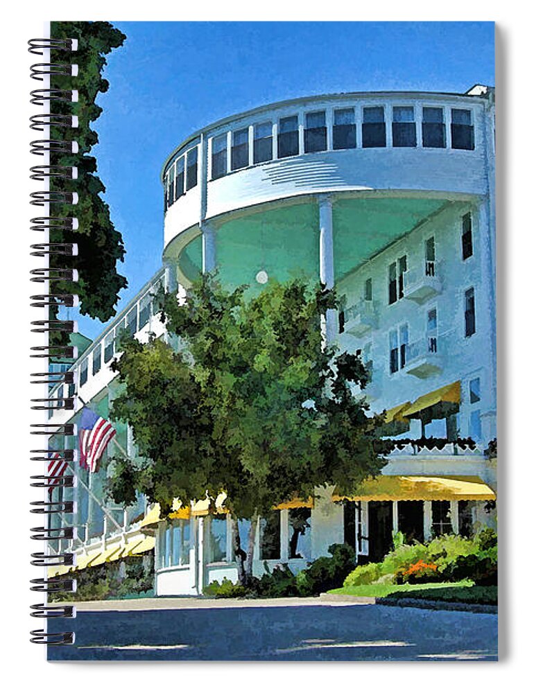 Mackinac Island Spiral Notebook featuring the photograph Grand Hotel - Image 003 by Mark Madere