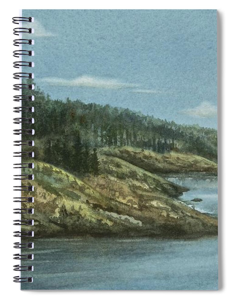 Landscape Spiral Notebook featuring the painting Grand Manan by Heather Gallup