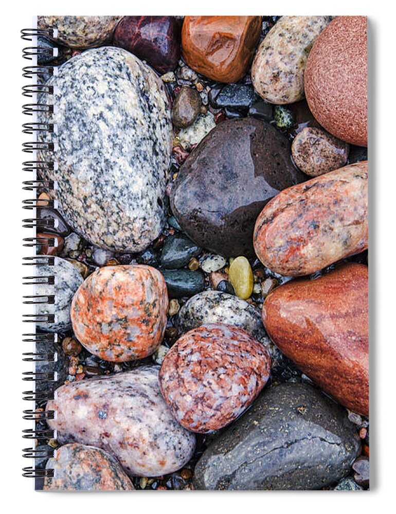 Rocky Beach Spiral Notebook featuring the photograph Grand Marais Beach by Peg Runyan