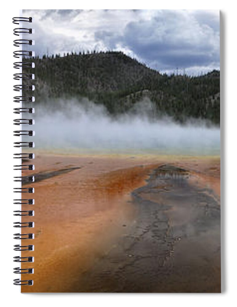 Bacterial Mat Spiral Notebook featuring the photograph Grand Prismatic Spring by Rob Hemphill