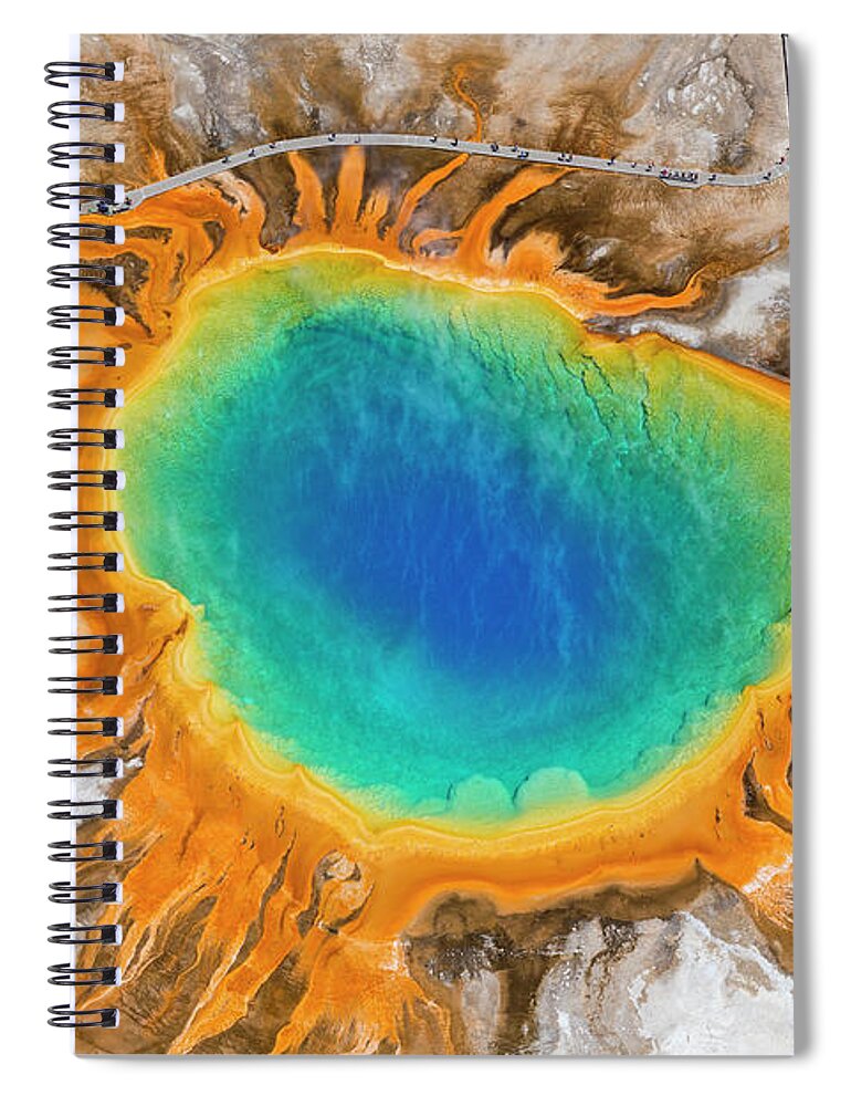 Natural Pattern Spiral Notebook featuring the photograph Grand Prismatic Spring, Yellowstone by Peter Adams