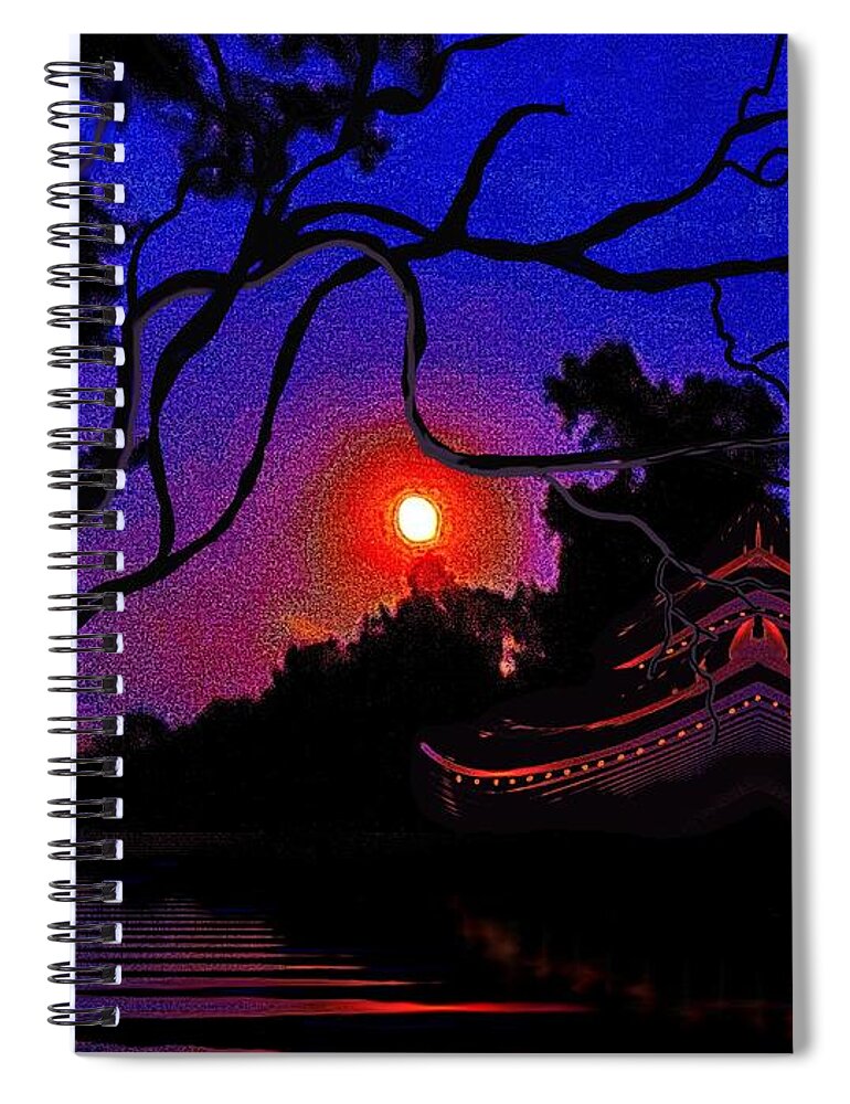 Moon Spiral Notebook featuring the painting Grandmother Embracing Faith by Yolanda Raker