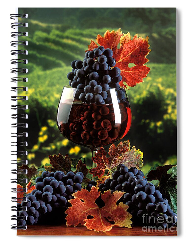Craig Lovell Spiral Notebook featuring the photograph Grapes in the Glass by Craig Lovell