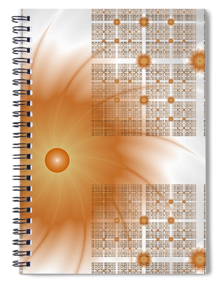 Fractal Spiral Notebook featuring the digital art Graphic with Swing by Gabiw Art