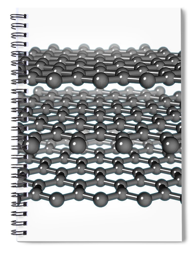Molecule Spiral Notebook featuring the photograph Graphite Molecular Model by Evan Oto